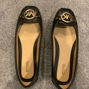 Michael Kors NEW Fulton leather Logo Flats Black